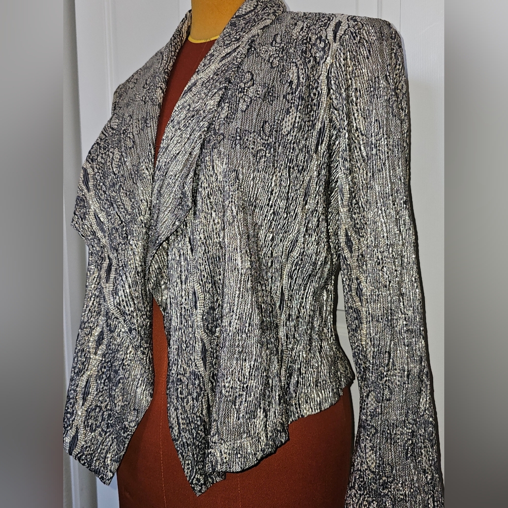 Nwt Chico's Black And Gray Patterned Jacket - image 1